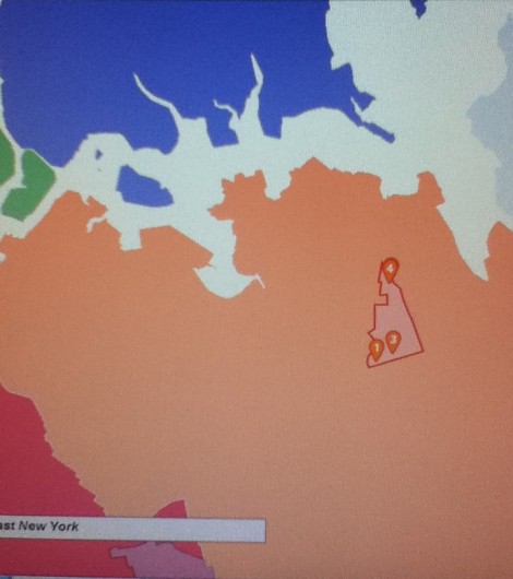 This map demonstrates the boroughs that the DOE covers. The orange one is Queens and the blue one is the Bronx. Number four represents the school. By looking at this map, one can see how close the school is to the Bronx and why it is plausible that their wifi connection could be connected to that from the Bronx.