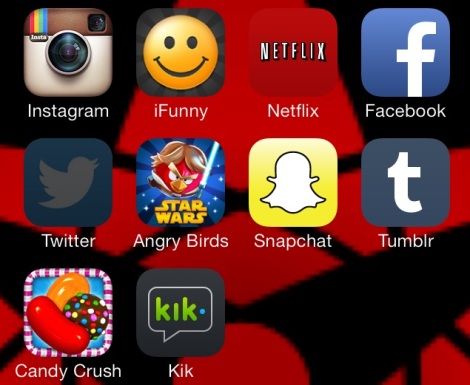 Many social media websites and games like Instagram, Netflix, Candy Crush, Twitter, Snapchat, and kik have been chosen by many of our fellow students as the top apps for the Apple and Android Market place. "Apps seem to have a hold over us now a day. They have been designed so that we can't live without out them. A majority of these apps are used for social media purposes" Sophmore Alicia Massey. Screenshot by Alec Goldenberg.